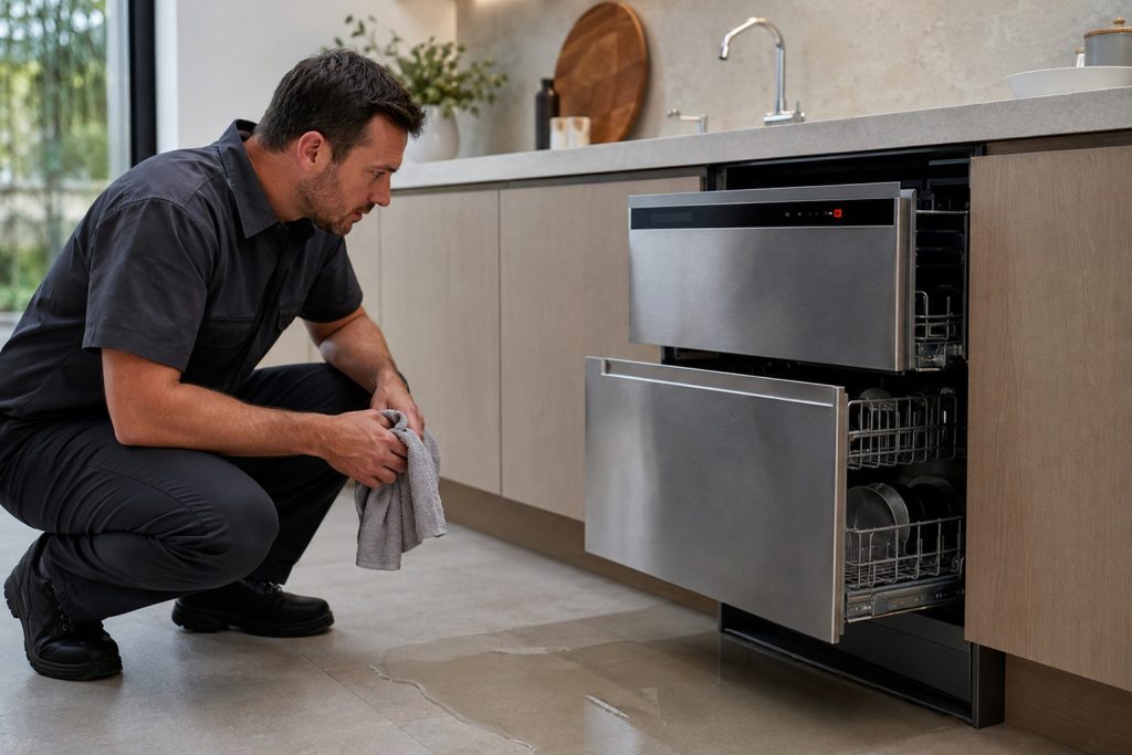 DishDrawer Leaks and Flood Faults: Shut Down, Then Diagnose